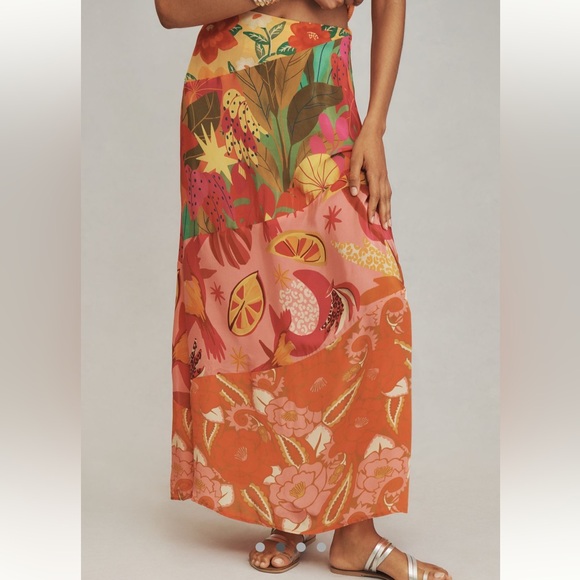 NWT FARM RIO X Anthropologie Floral Midi Skirt - Picture 3 of 11